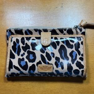 Consuela Leopard Print Wallet with Brown Trim